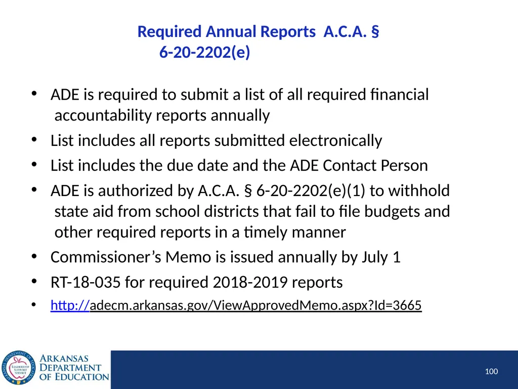 Tier I Annual Update Fiscal Year 2020 1 Tier I - slide 100 of 207