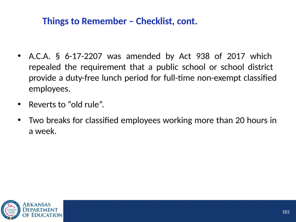 Tier I Annual Update Fiscal Year 2020 1 Tier I - slide 183 of 207