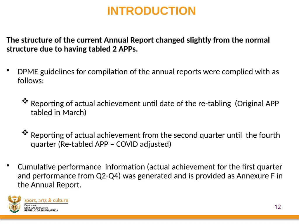 2020/21 annual REPORT PRESENTED BY: - slide 12 of 78