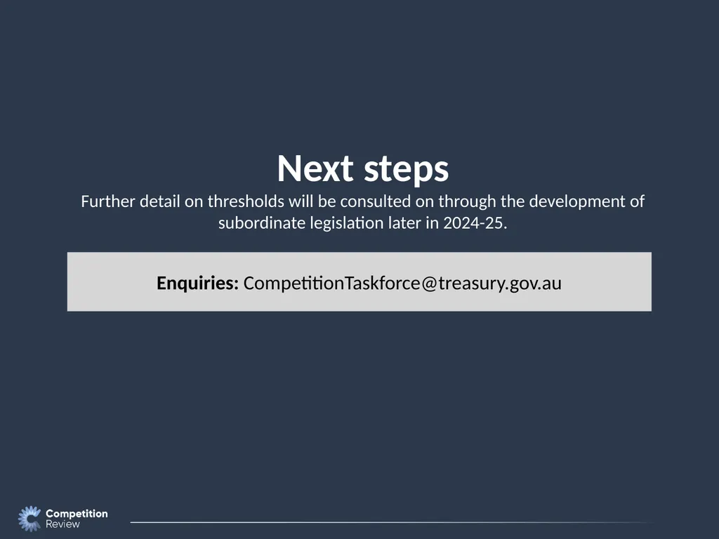 Merger Reform: Treasury Laws Amendment (Mergers - slide 11 of 11