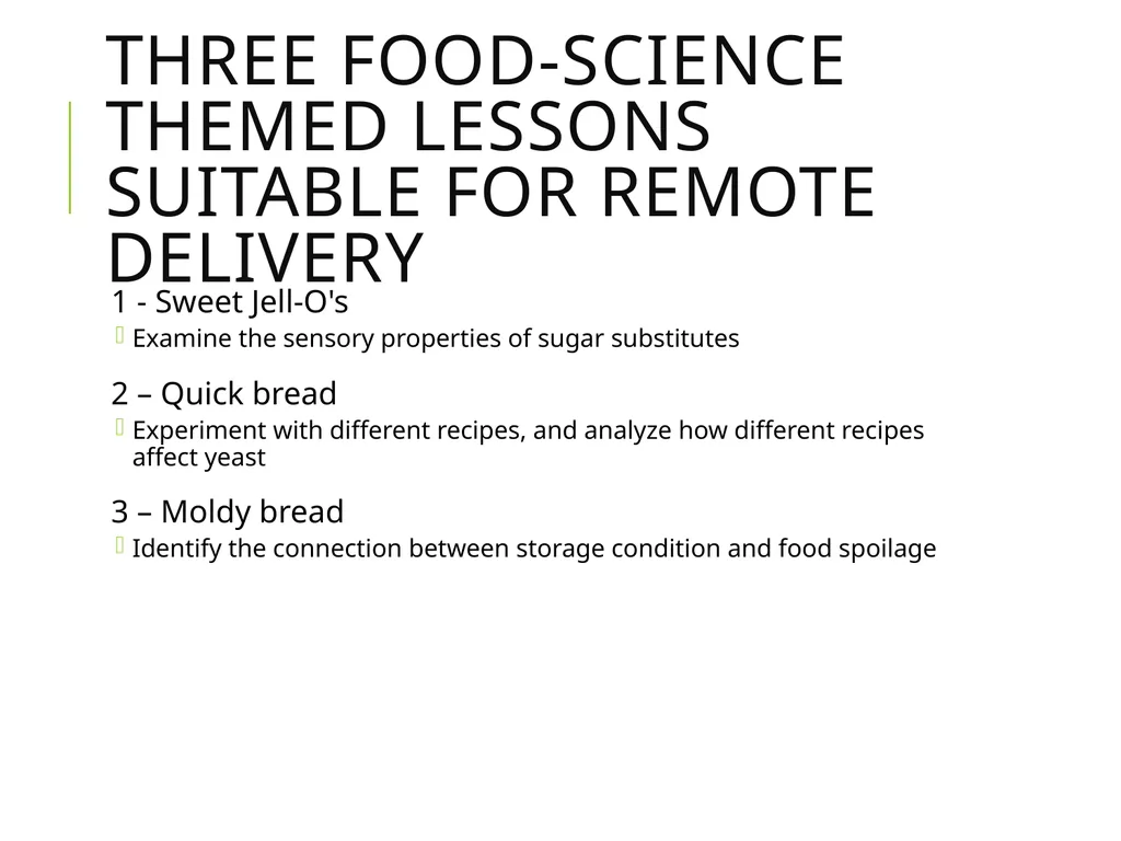 Food Science lessons Glen Li OSU Food Science and - slide 4 of 13