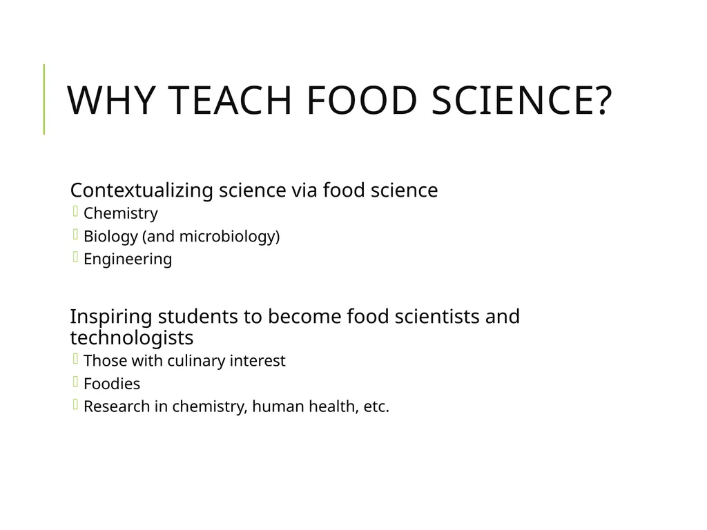 Food Science lessons Glen Li OSU Food Science and - slide 3 of 13