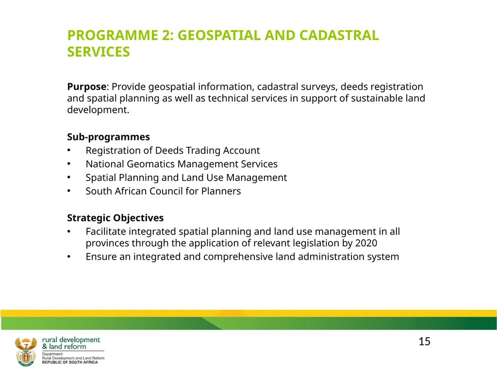 DRDLR 2019/20 QUARTER 2 ACTUAL ORGANISATIONAL - slide 15 of 46