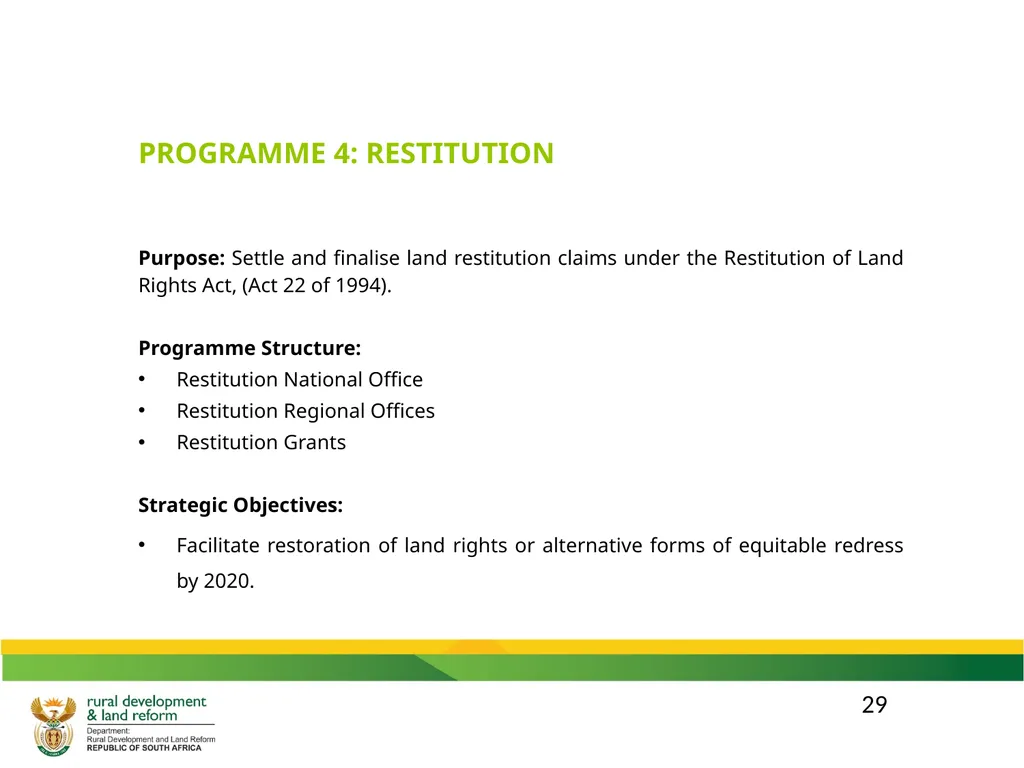 DRDLR 2019/20 QUARTER 2 ACTUAL ORGANISATIONAL - slide 29 of 46