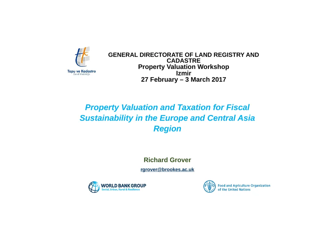 GENERAL DIRECTORATE OF LAND REGISTRY AND CADASTRE