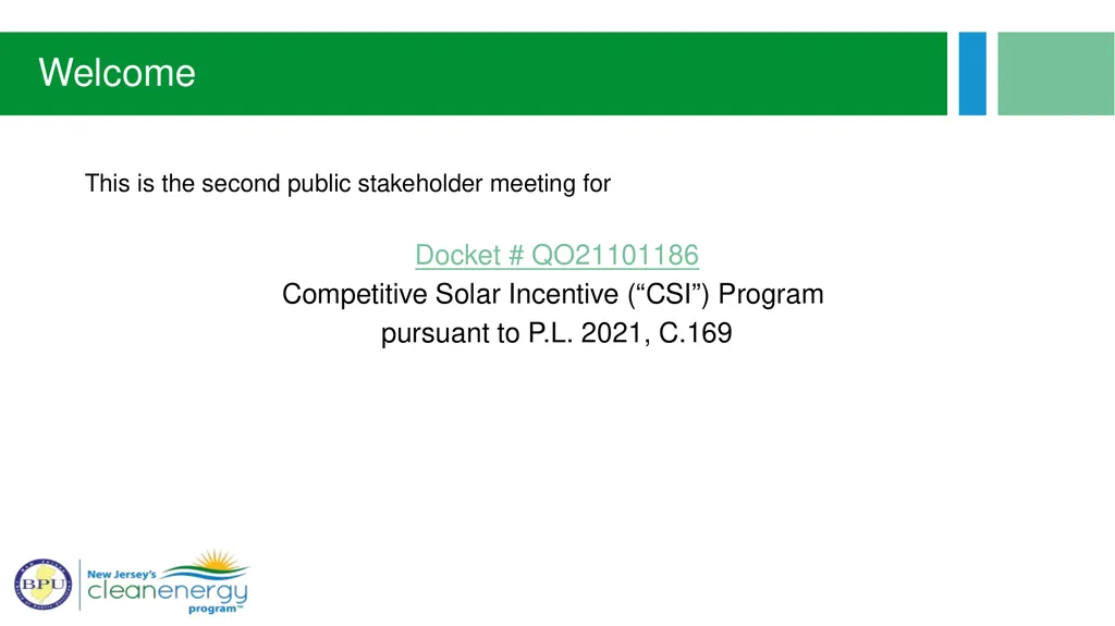 Competitive Solar Incentive (CSI) Program - slide 2 of 39