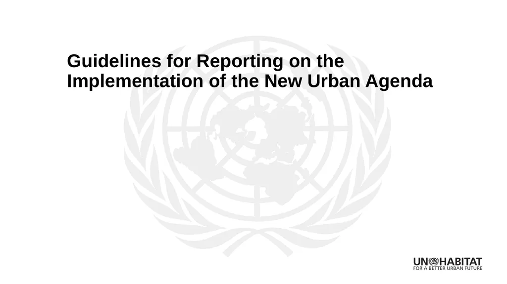 Guidelines for Reporting on the Implementation of