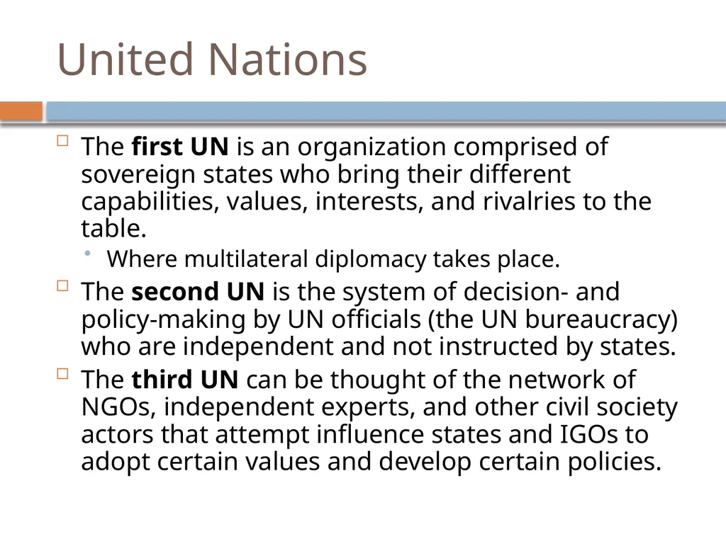 Chapter 4: The United Nations and Multilateral - slide 3 of 20