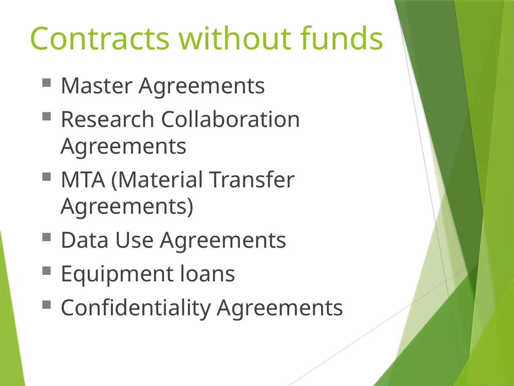 Research Contracts and Agreements Sarah J. White, - slide 4 of 53