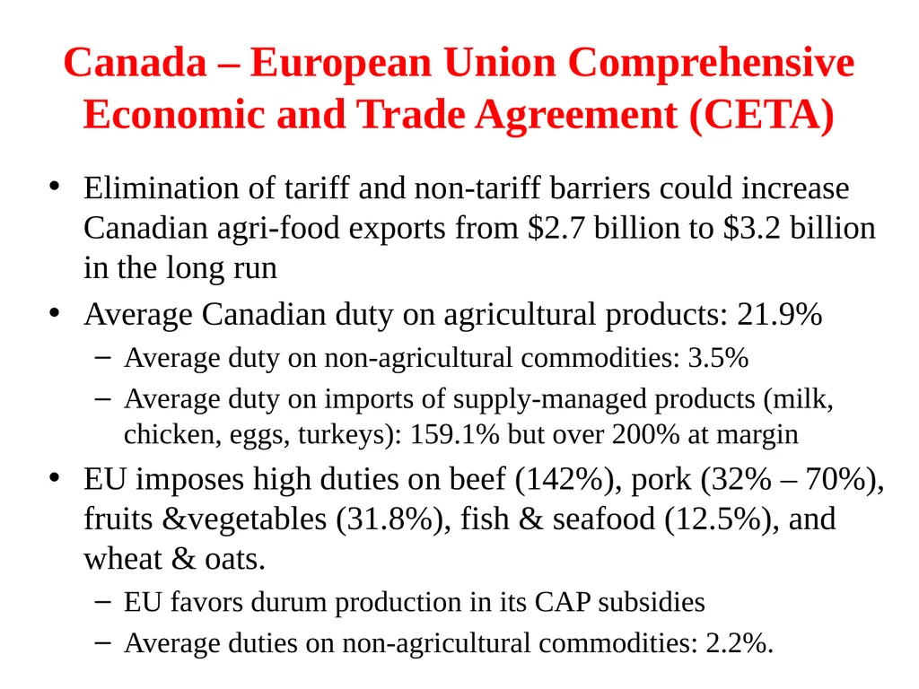 Agriculture and Food in International Trade G. - slide 10 of 30