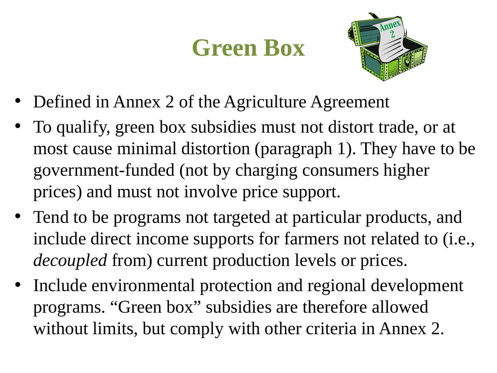 Agriculture and Food in International Trade G. - slide 7 of 30