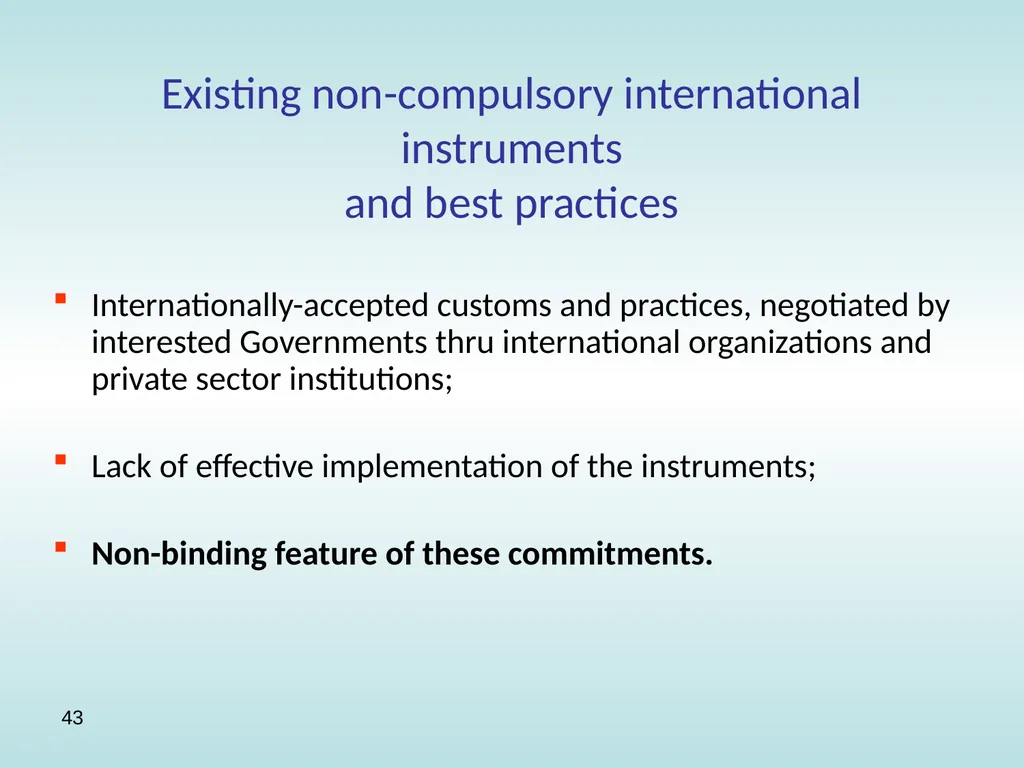 11:15 – 12:30 Trade facilitation: basic concepts, - slide 43 of 67
