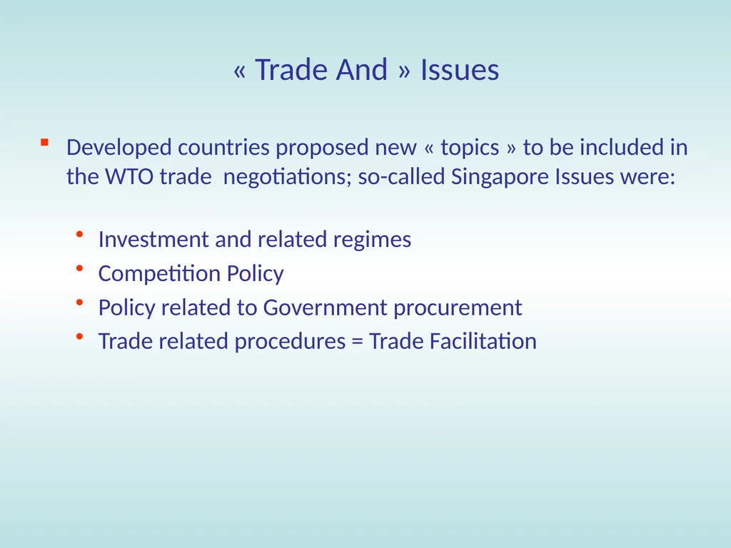 11:15 – 12:30 Trade facilitation: basic concepts, - slide 47 of 67