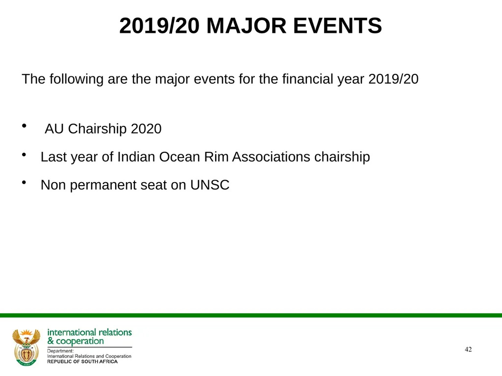 PRESENTATION ON THE ANNUAL PERFORMANCE PLAN - slide 42 of 45