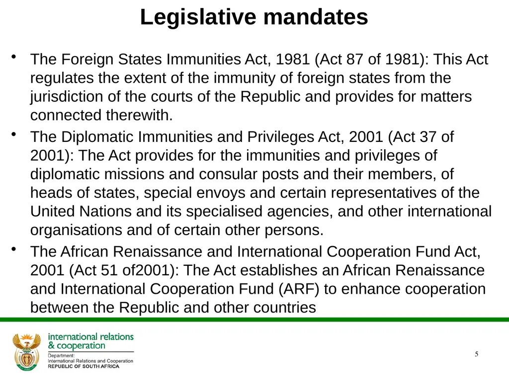 PRESENTATION ON THE ANNUAL PERFORMANCE PLAN - slide 5 of 45