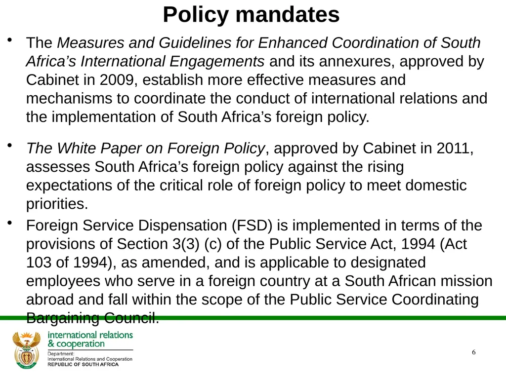 PRESENTATION ON THE ANNUAL PERFORMANCE PLAN - slide 6 of 45