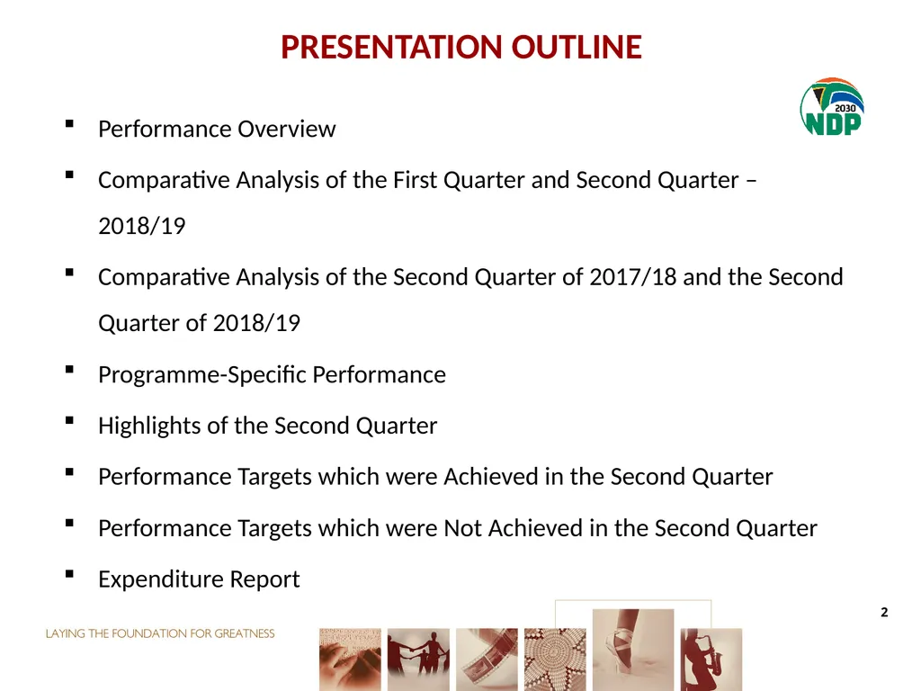 second QUARTER PERFORMANCE REPORT Director-General - slide 2 of 53