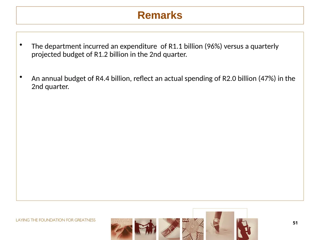 second QUARTER PERFORMANCE REPORT Director-General - slide 51 of 53
