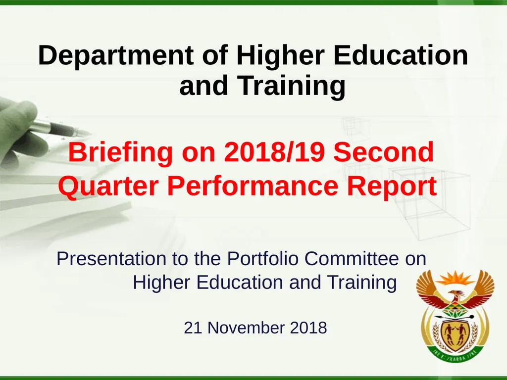 Department of Higher Education and Training