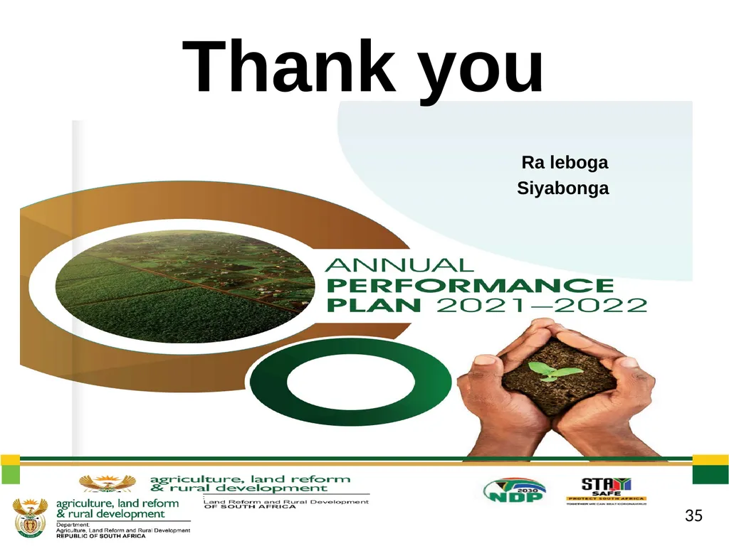 DALRRD 2021/22 ANNUAL PERFORMANCE PLAN (APP) - slide 42 of 42