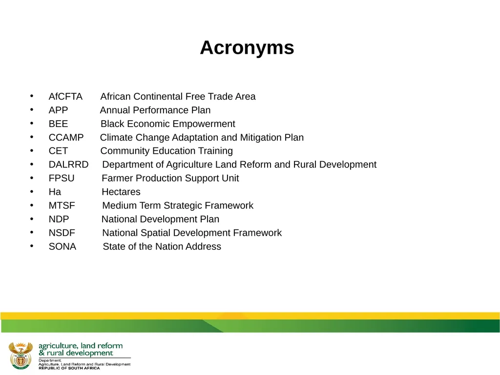 DALRRD 2021/22 ANNUAL PERFORMANCE PLAN (APP) - slide 3 of 42