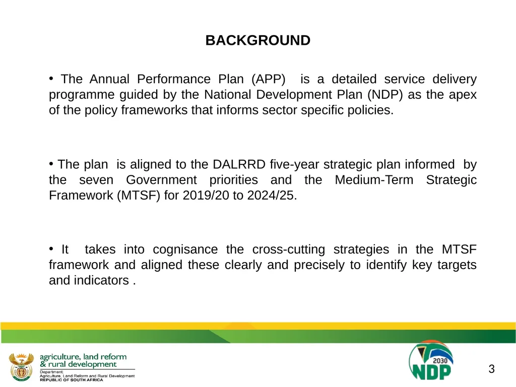 DALRRD 2021/22 ANNUAL PERFORMANCE PLAN (APP) - slide 4 of 42