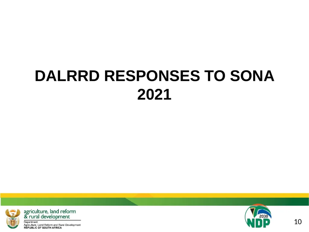 DALRRD 2021/22 ANNUAL PERFORMANCE PLAN (APP) - slide 9 of 42