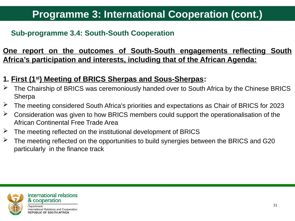 Quarter 4 Report on Performance Information and - slide 31 of 45