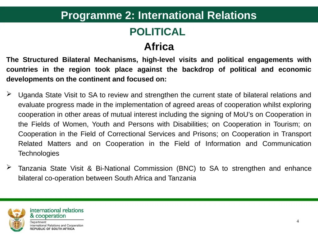 Quarter 4 Report on Performance Information and - slide 4 of 45