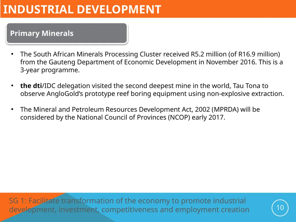 Presentation to the Portfolio Committee on Trade - slide 10 of 37