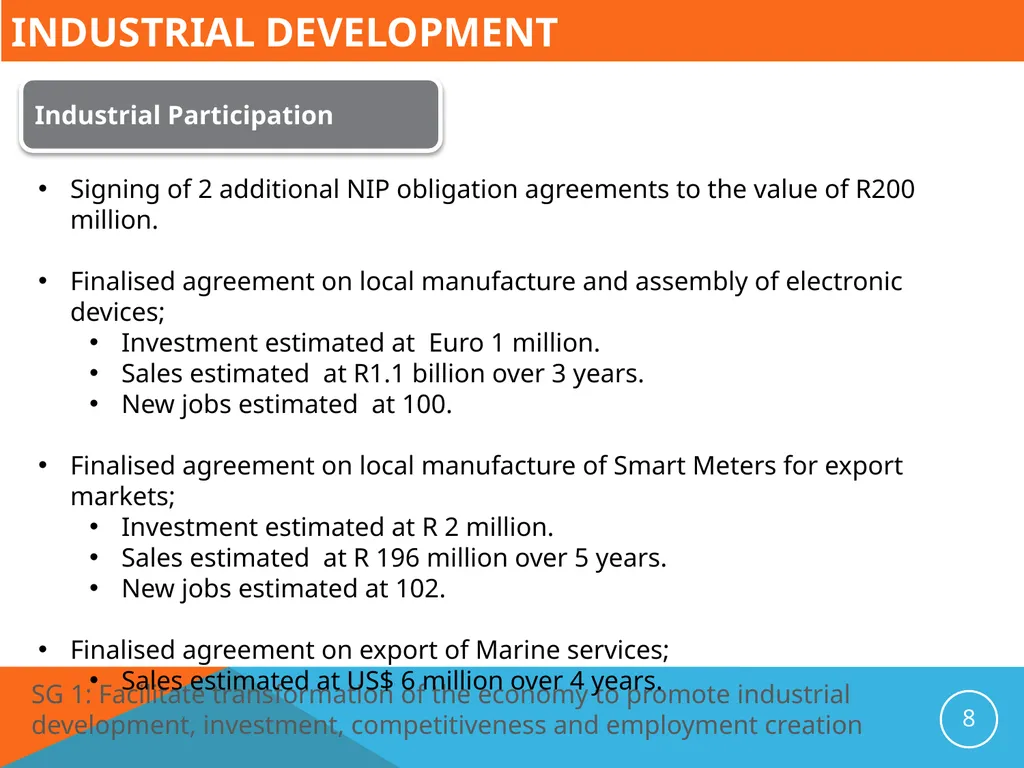 Presentation to the Portfolio Committee on Trade - slide 8 of 37