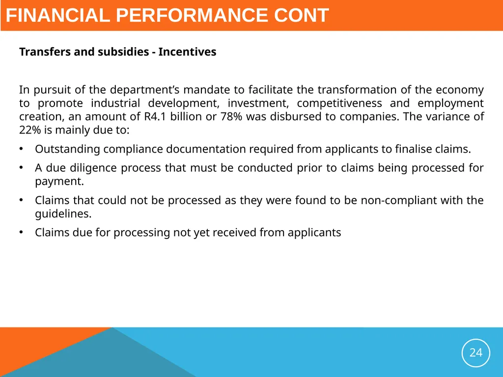 Presentation to the Portfolio Committee on Trade - slide 24 of 37