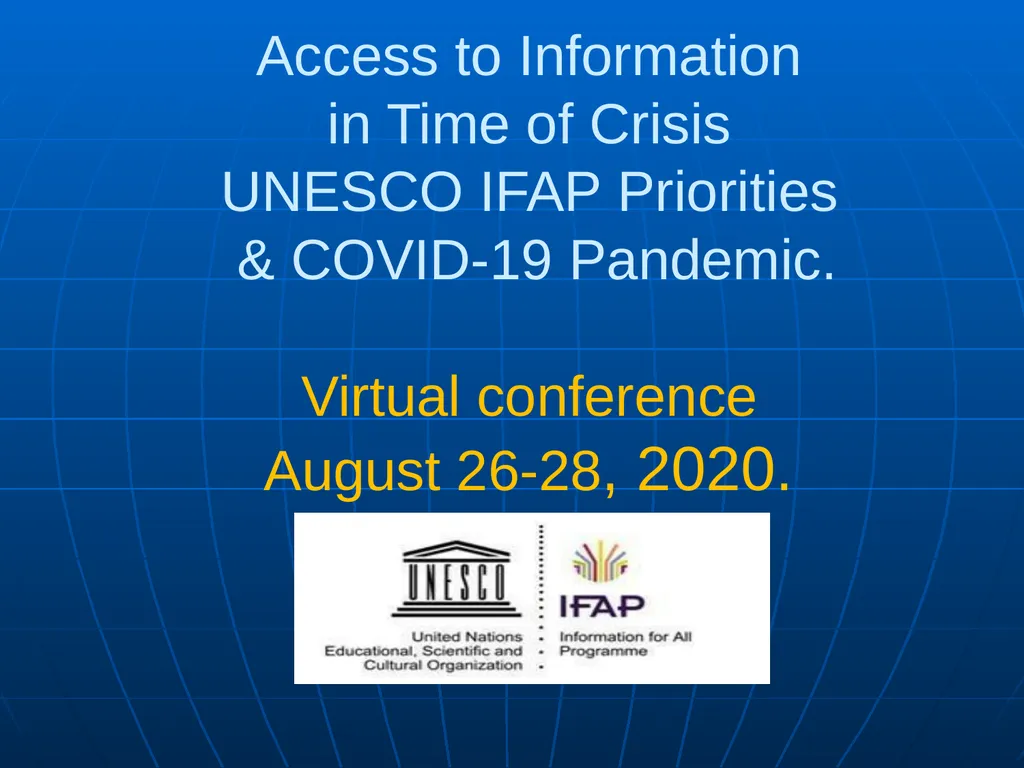 Access to Information in Time of Crisis UNESCO