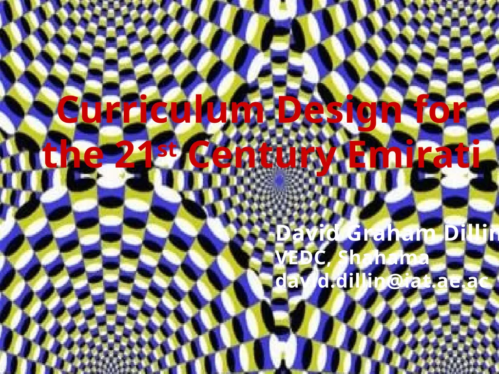 Curriculum Design for the 21st Century Emirate