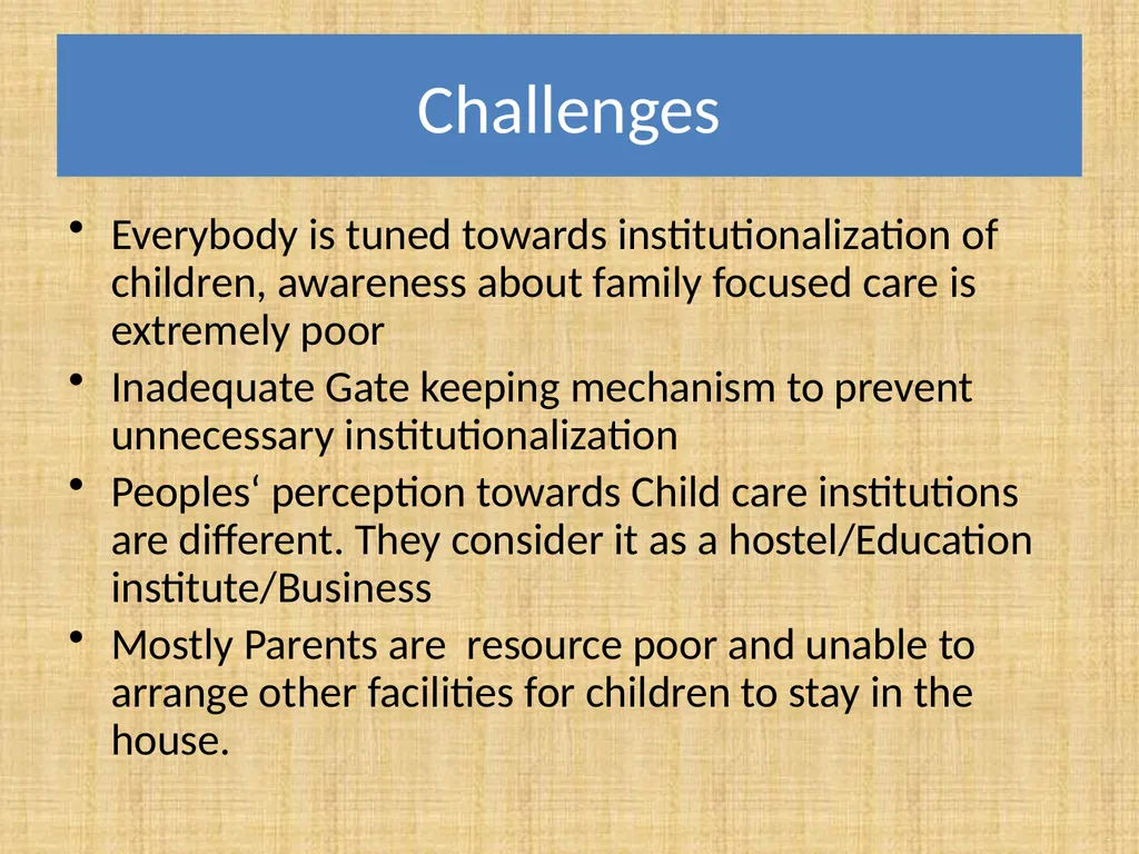 De-institutionalization and Family Reunification - slide 18 of 21