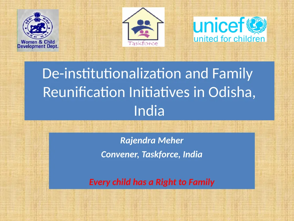 De-institutionalization and Family Reunification - slide 1 of 21