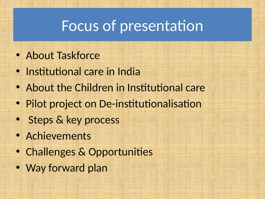 De-institutionalization and Family Reunification - slide 2 of 21