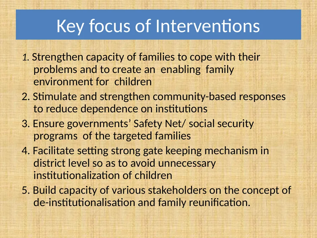 De-institutionalization and Family Reunification - slide 13 of 21
