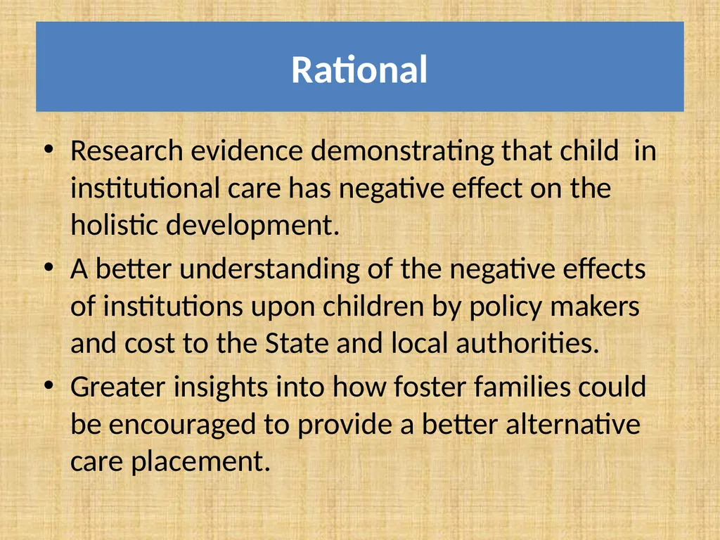 De-institutionalization and Family Reunification - slide 7 of 21