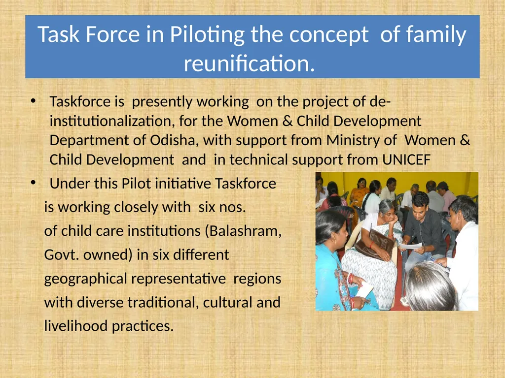 De-institutionalization and Family Reunification - slide 11 of 21
