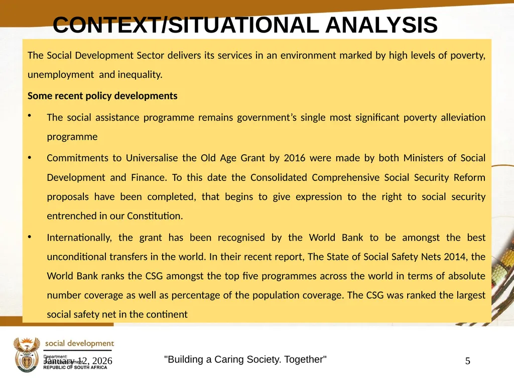 "Building a Caring Society. Together" 1 DSD Annual - slide 5 of 108