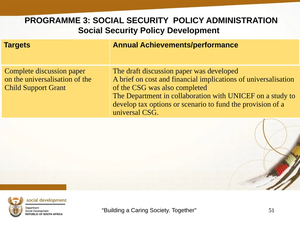 "Building a Caring Society. Together" 1 DSD Annual - slide 51 of 108