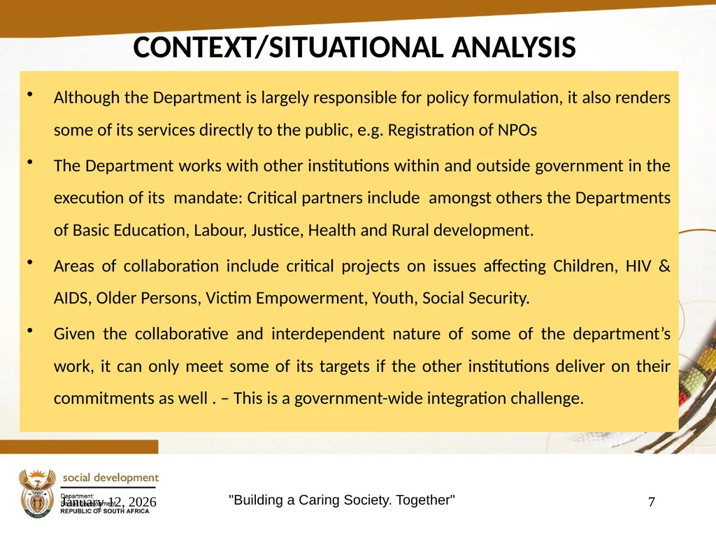 "Building a Caring Society. Together" 1 DSD Annual - slide 7 of 108