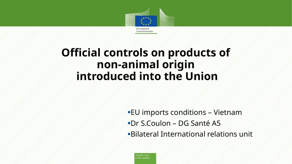 Official controls on products of non-animal origin
