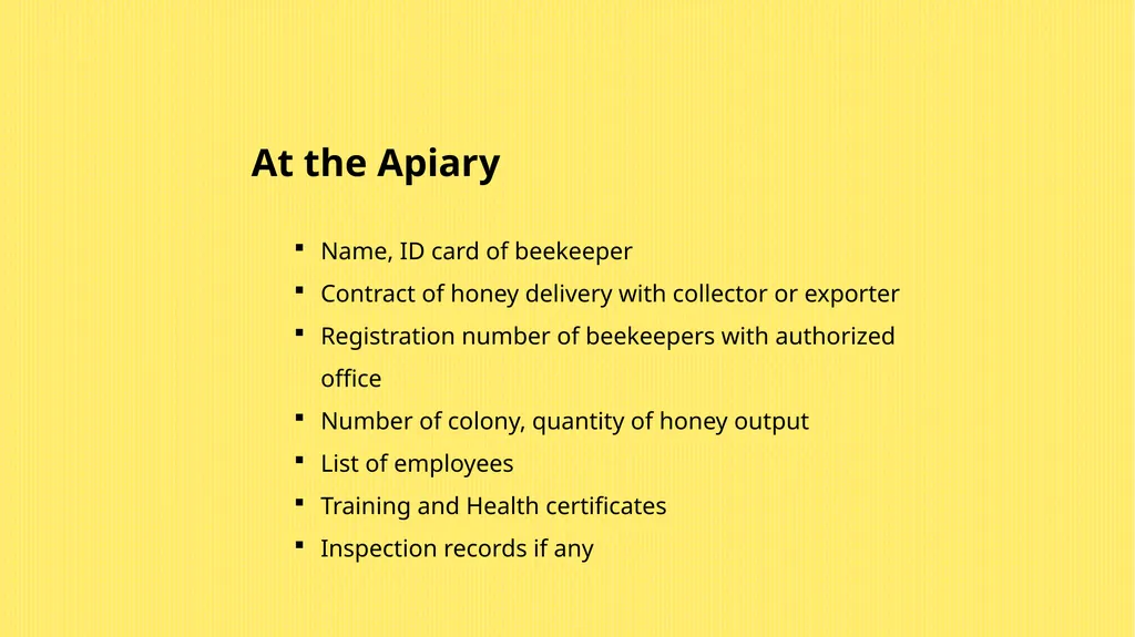 Challenges of exporting honey from Myanmar - slide 24 of 27