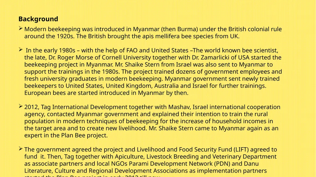 Challenges of exporting honey from Myanmar - slide 3 of 27