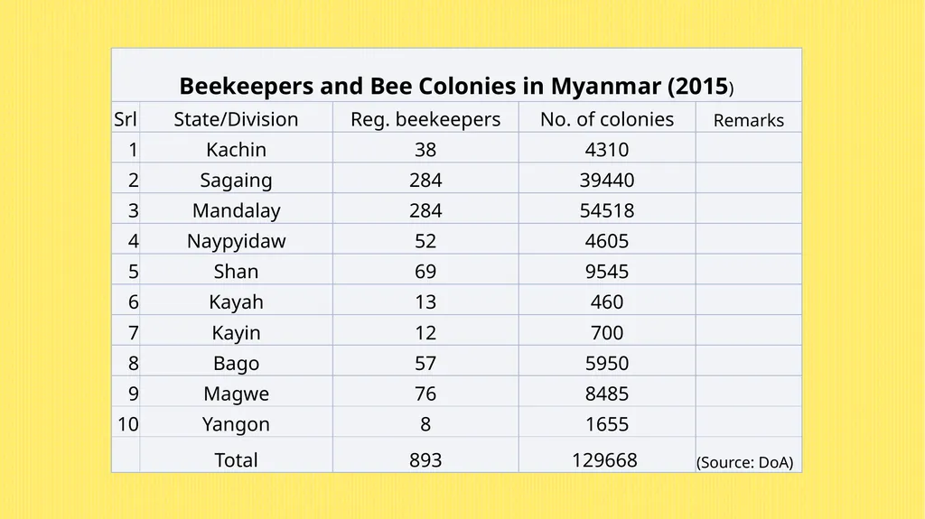 Challenges of exporting honey from Myanmar - slide 5 of 27