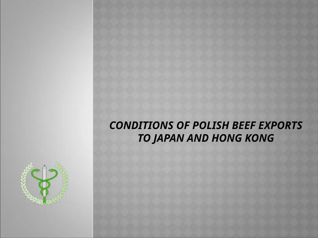 Conditions of Polish beef exports to Japan and