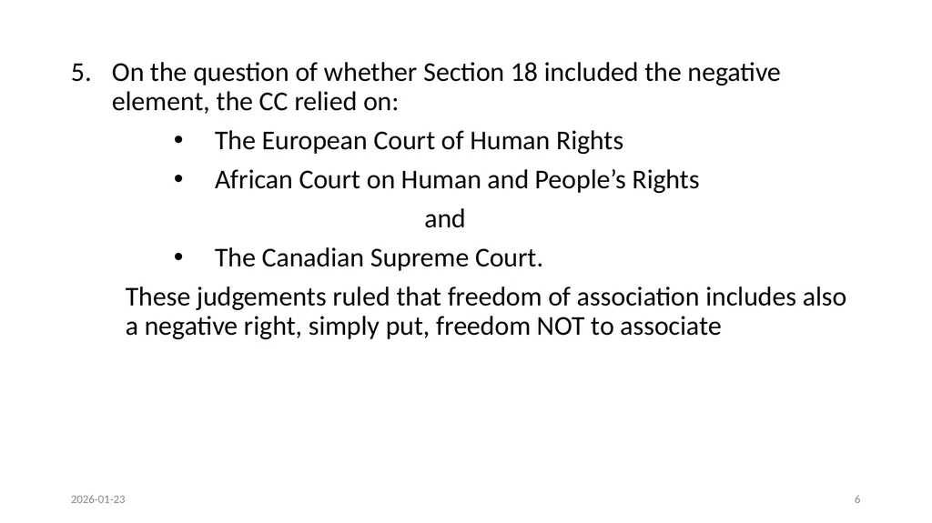 OVERVIEW OF THE CONSTITIONAL COURT JUDGEMENT AND - slide 6 of 34