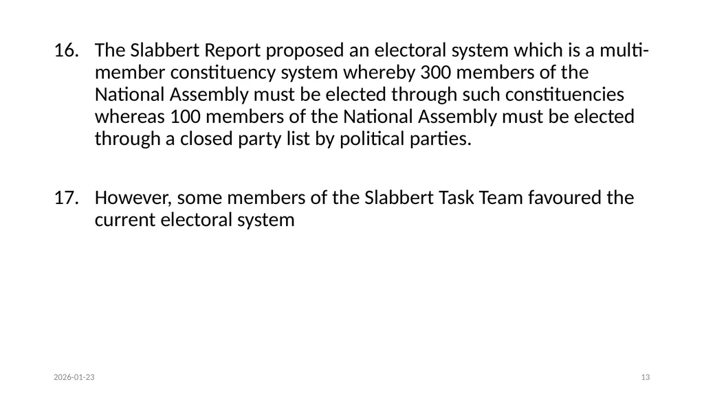 OVERVIEW OF THE CONSTITIONAL COURT JUDGEMENT AND - slide 13 of 34